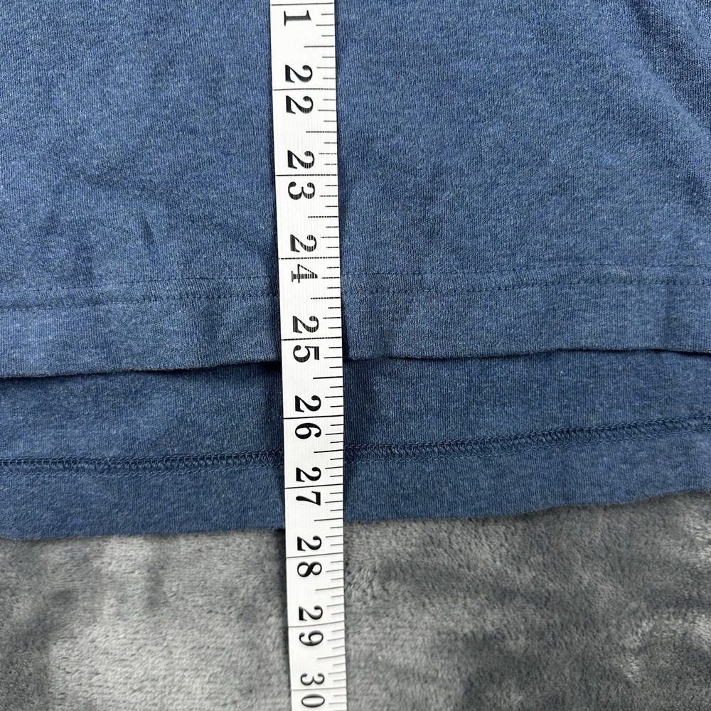 St John's Bay Sueded Polo Shirt Men's Medium Blue Long Sleeve Casual Soft Suede - Picture 9 of 15
